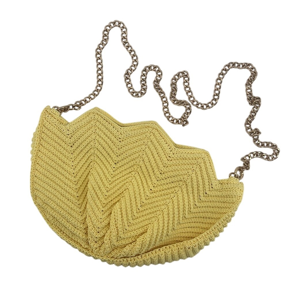 New & Other Stories Yellow‎ Woven Shell Clutch Bag Chic Summer Statement